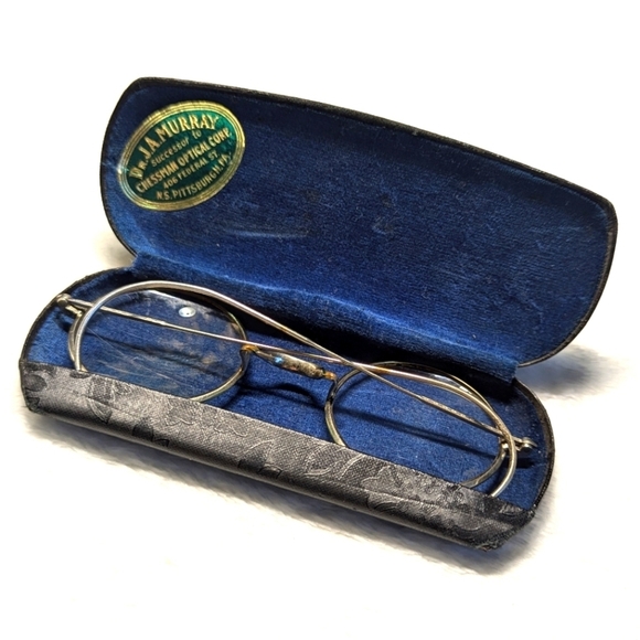 Antique Early 1900's Reader /Bifocal Eyeglasses Gold filled 1/10th 12K w/Case - Picture 1 of 13